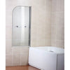 1400 x 800 x 6mm D-Shaped Bath Screen with Rail Radiant