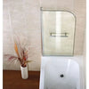 1400 x 800 x 6mm D-Shaped Bath Screen with Rail Radiant