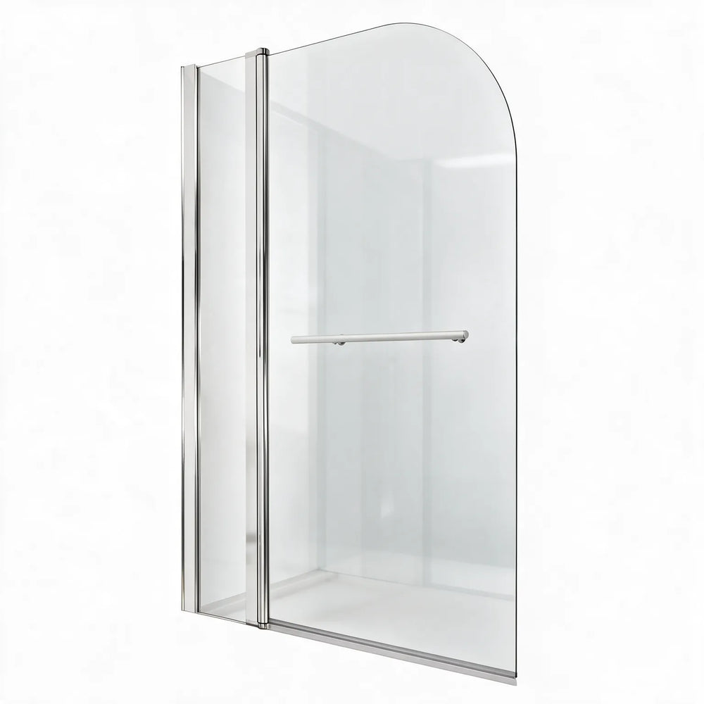 1400 x 300 x 700 D-Shaped Bath Screen, Inline Panel & Rail Radiant
