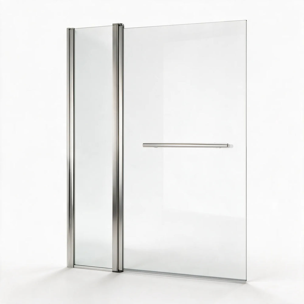 1400mm Square Bath Screen, Inline Panel & Rail Radiant