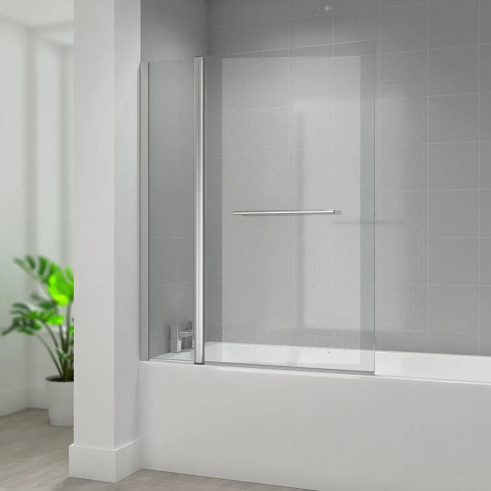 1400mm Square Bath Screen, Inline Panel & Rail Radiant