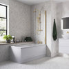 Straight Edge Bath Screen Brushed Brass