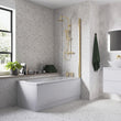 Straight Edge Bath Screen Brushed Brass