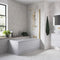 Straight Edge Bath Screen Brushed Brass