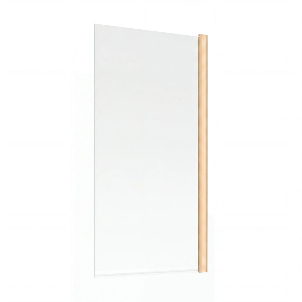 Straight Edge Bath Screen Brushed Brass