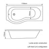 1700 x 700mm Shower Bath Ethan
