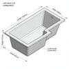 1500/1700 x 700mm L Shaped Shower Bath