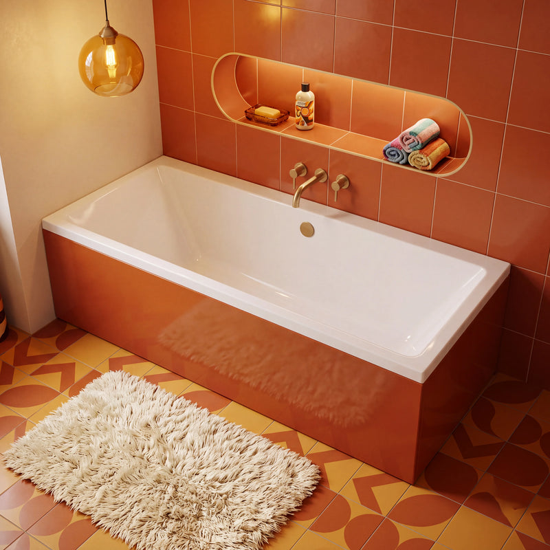 1700mm Slim Double Ended Acrylic Bath