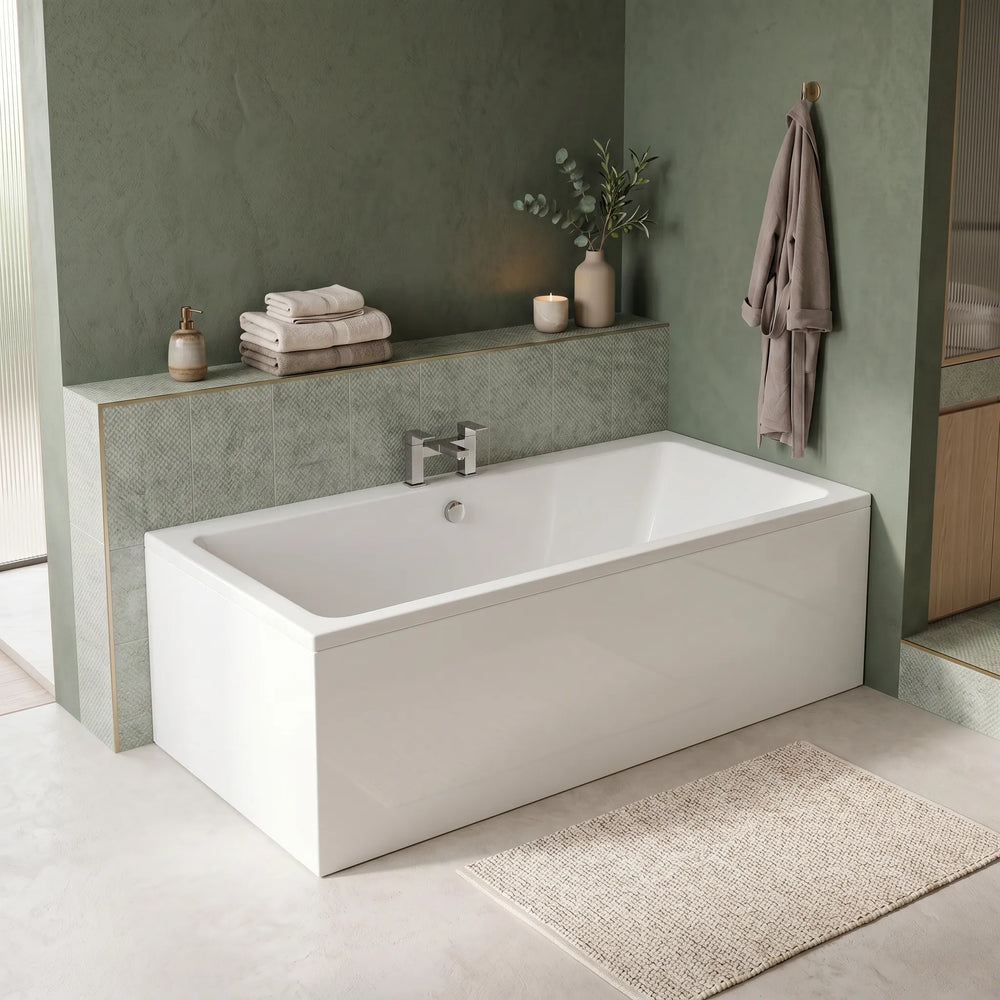 1700mm Slim Double Ended Acrylic Bath