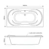 1800 x 900mm Strata Duo 16 Jets Whirlpool Bath with Optional 12 Jet Air Spa