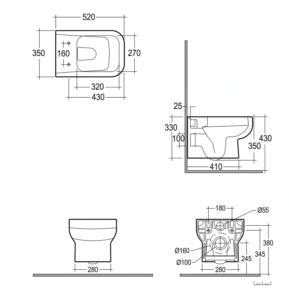Series 600 Back to Wall Toilet