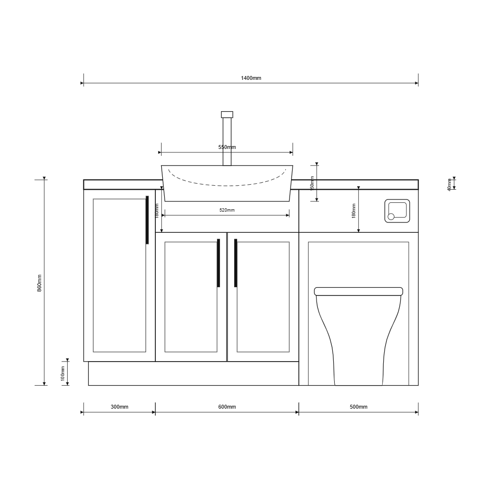 Oliver Grey Slim Shaker Fitted Furniture Combination