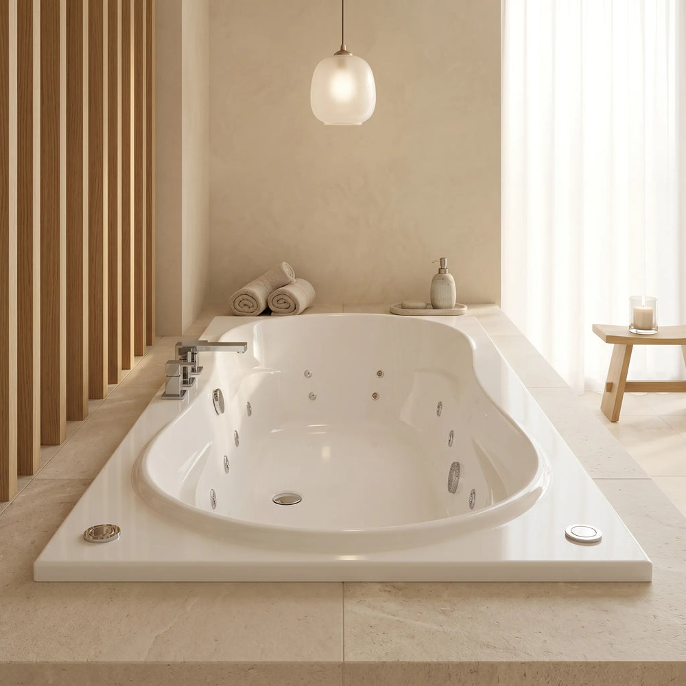 Stratos Duo Large Whirlpool Bath: Double Ended, 1900 x 900mm, 16 Jets