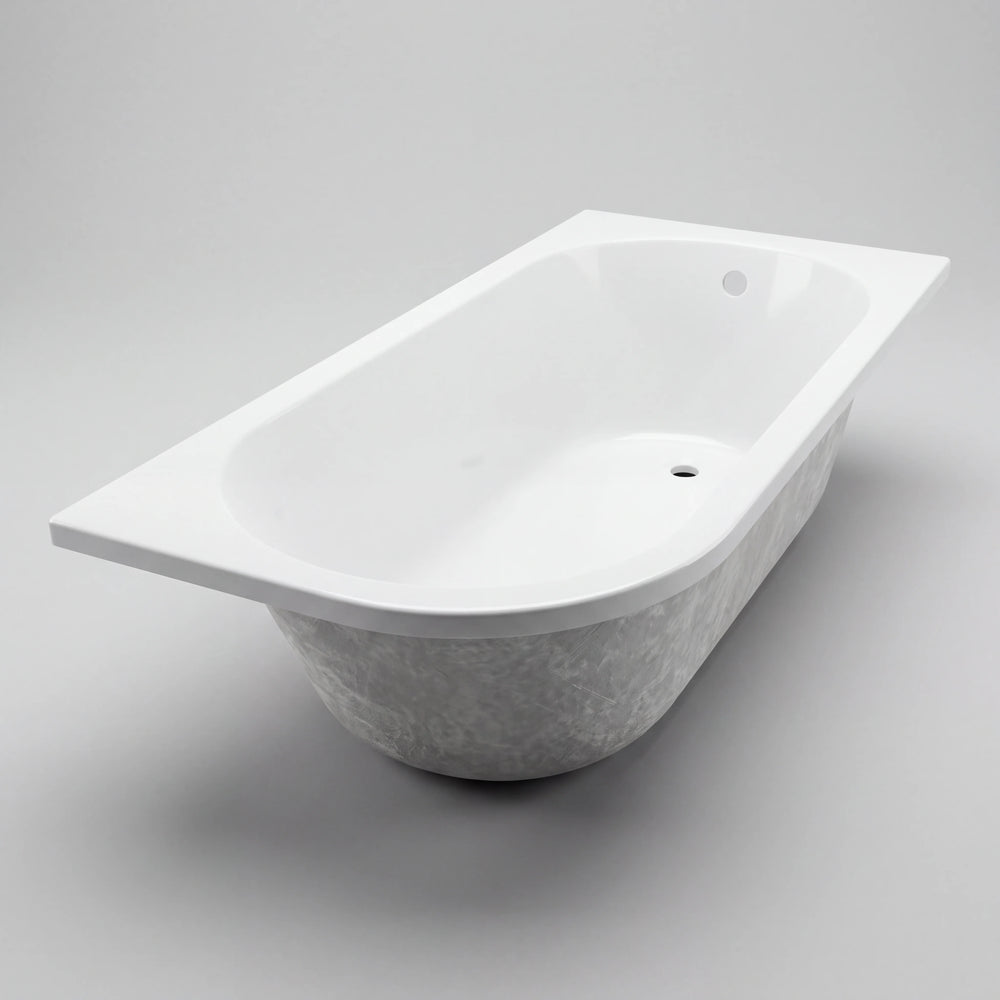 1700 x 750mm J Shaped Curved Rectangular Bath