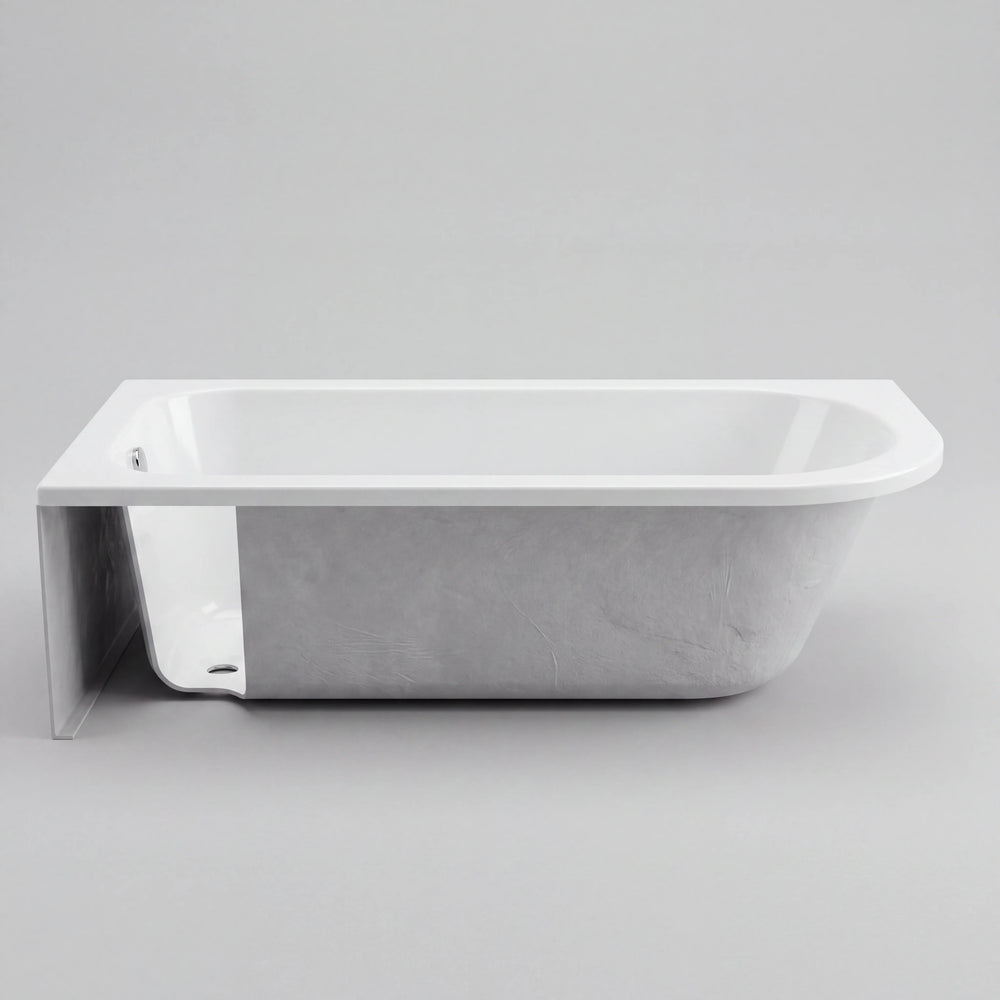 1700 x 750mm J Shaped Curved Rectangular Bath