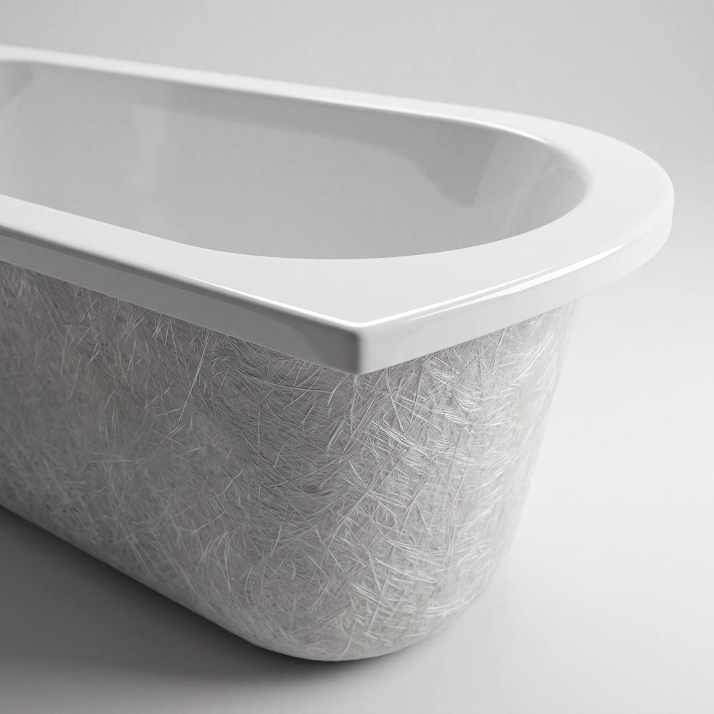1700 x 750mm J Shaped Curved Rectangular Bath