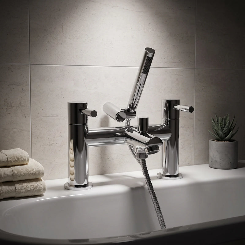 Bath Shower Mixer Tap with Handset & Hose Ark