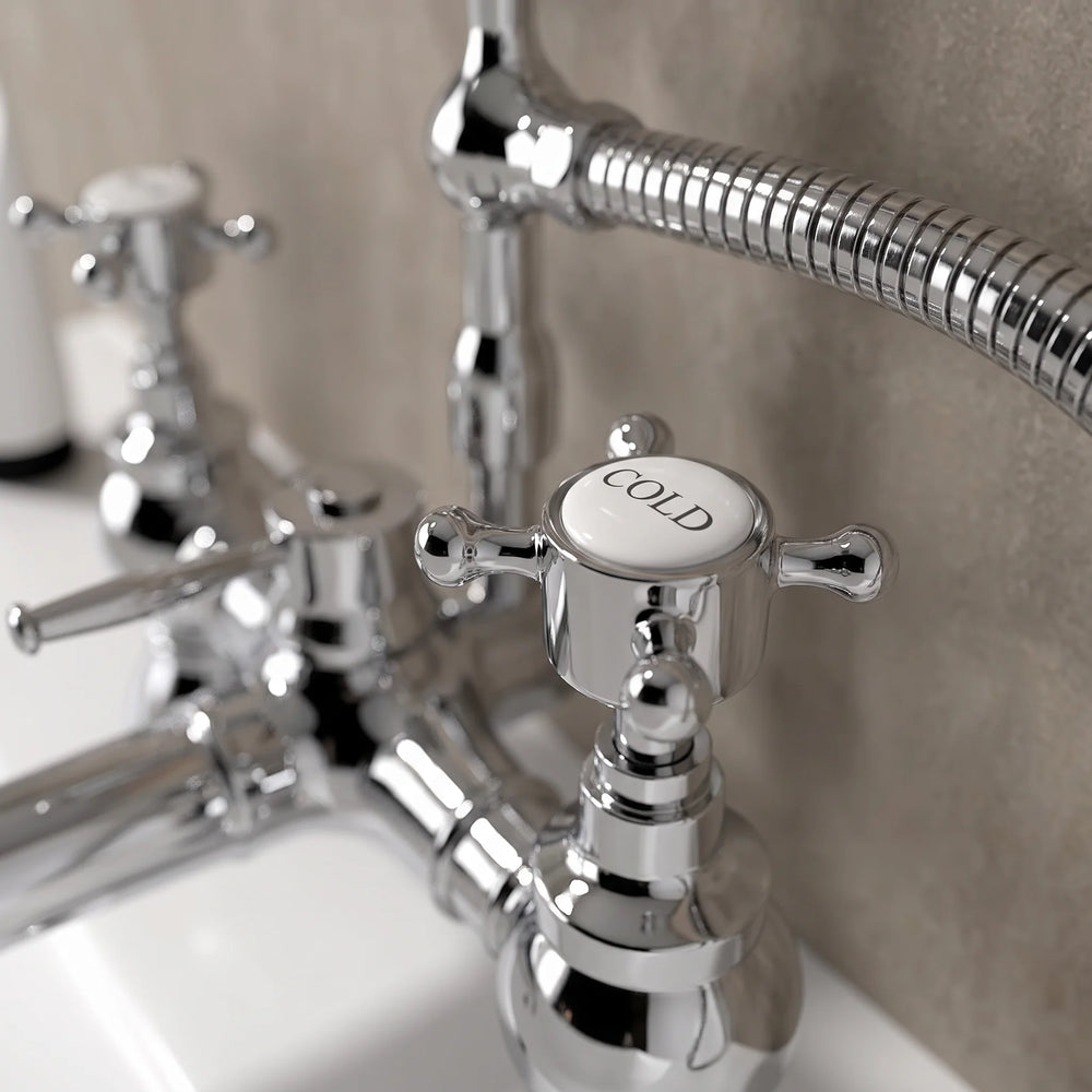 Crosshead Bath Shower Mixer Tap with Handset & Hose Chester