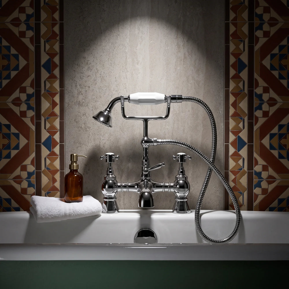 Crosshead Bath Shower Mixer Tap with Handset & Hose Chester