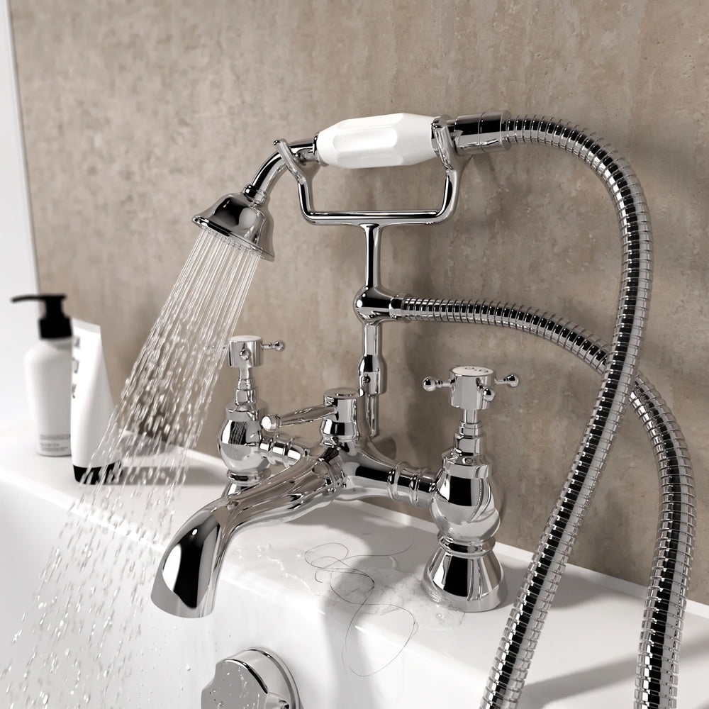 Crosshead Bath Shower Mixer Tap with Handset & Hose Chester