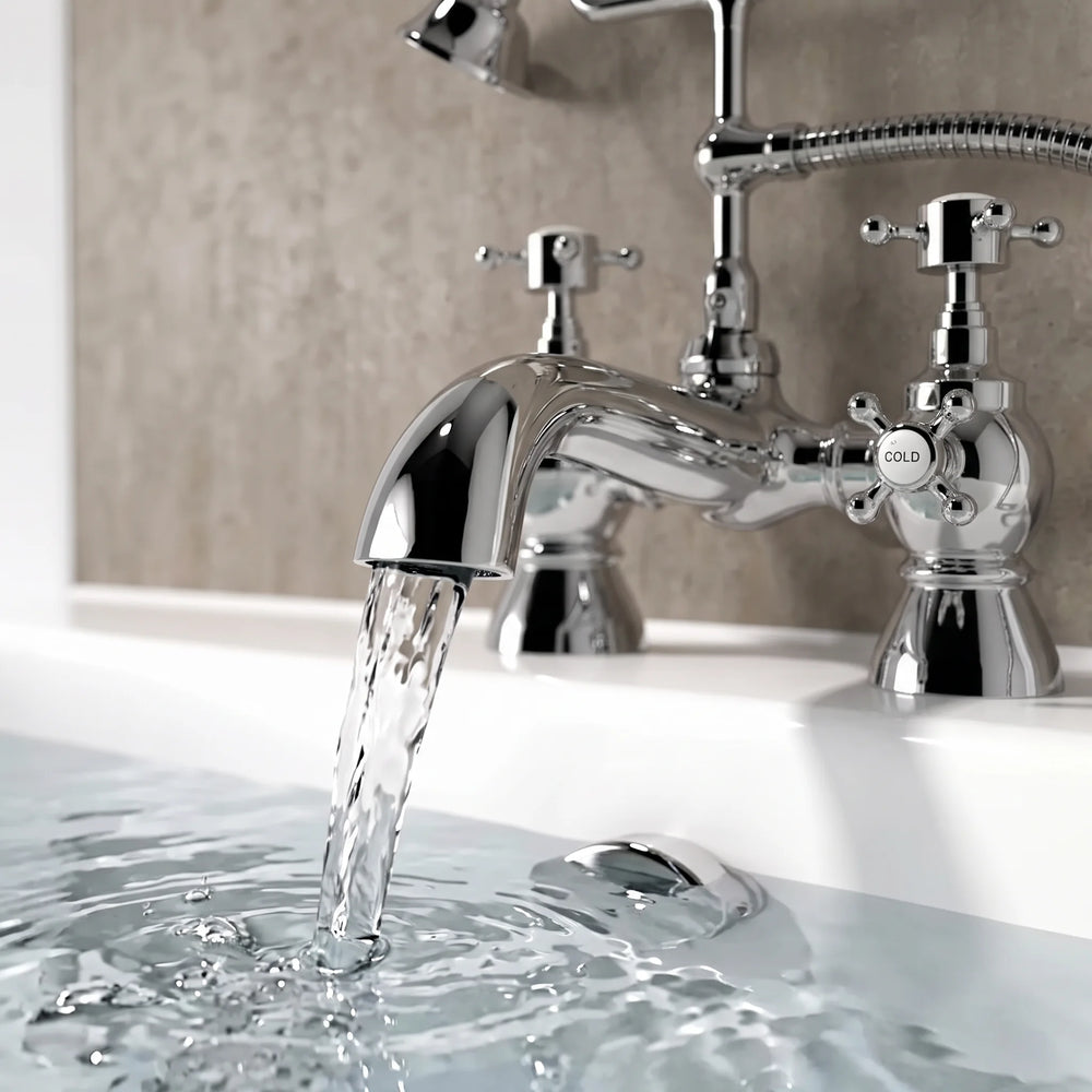 Crosshead Bath Shower Mixer Tap with Handset & Hose Chester