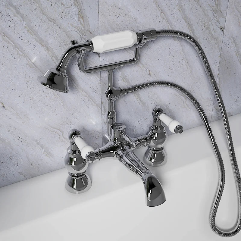 Lever Bath Shower Mixer Tap with Handset & Hose Clarice