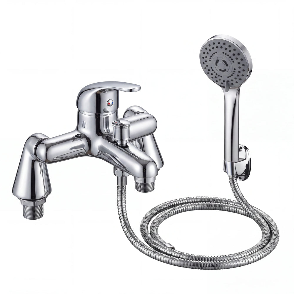 Bath Shower Mixer Tap with Handset & Hose Poma