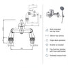 Bath Shower Mixer Tap with Handset & Hose Poma