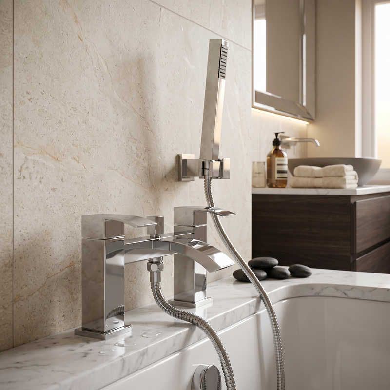 Bath Shower Mixer Tap with Handset & Hose Sidaw