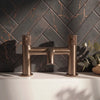 Fluted Brushed Bronze Bath Filler