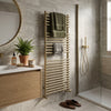 Round Tube Ladder Rail 500 x 1190mm Brushed Brass Teplo