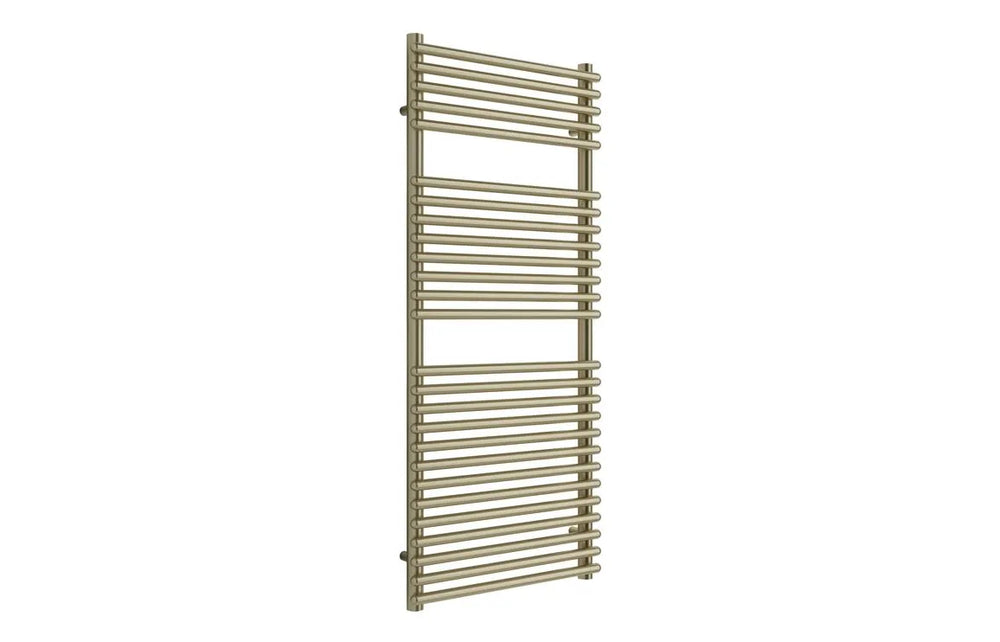 Round Tube Ladder Rail 500 x 1190mm Brushed Brass Teplo