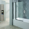 Messina double panel rectangular bath screen - Matt Black