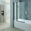 Messina double panel rectangular bath screen - Matt Black