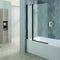 Messina double panel rectangular bath screen - Matt Black
