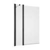 Messina double panel rectangular bath screen - Matt Black