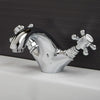 Chester crosshead basin mono mixer tap with waste in chrome, heritage-style crosshead handles with modern function