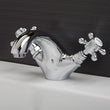 Chester crosshead basin mono mixer tap with waste in chrome, heritage-style crosshead handles with modern function