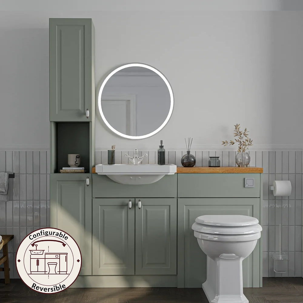 Oliver Traditional Sage Green Fitted Furniture Combination with Tall Boy Storage