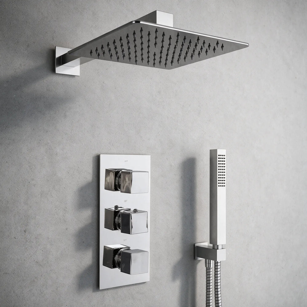 Square Shower Valve Triple 3-Way 38 Stop Ribble
