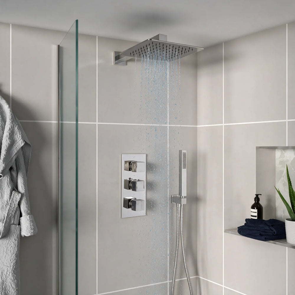 Square Shower Valve Triple 3-Way 38 Stop Ribble