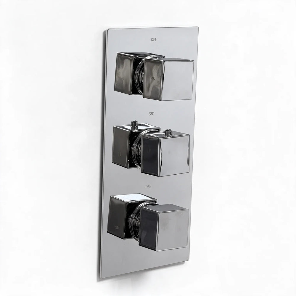 Square Shower Valve Triple 3-Way 38 Stop Ribble