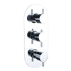 Round Shower Valve Triple 3-Way 38 Stop Tweed