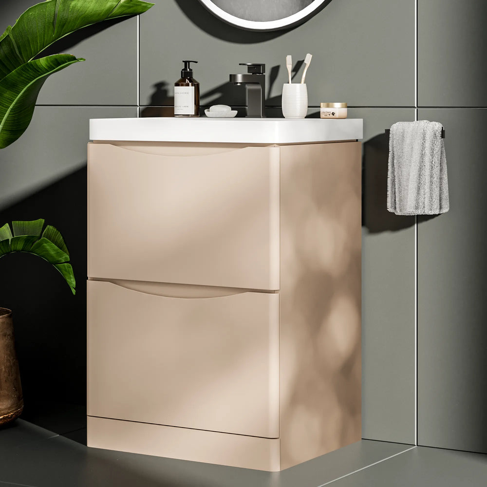 Zentro 600mm Floorstanding Cashmere Vanity Unit