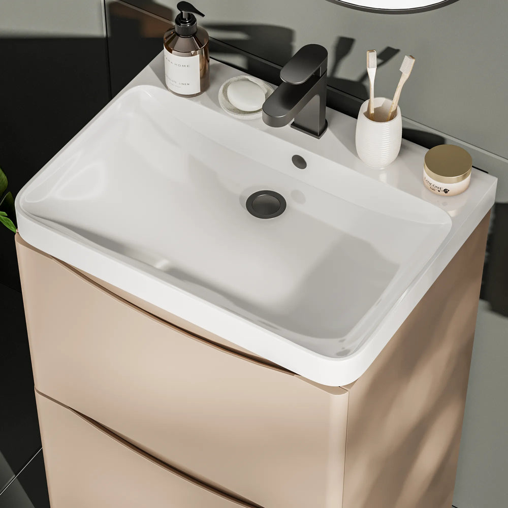 Zentro 600mm Floorstanding Cashmere Vanity Unit