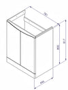 Zentro 600mm Floorstanding Cashmere Vanity Unit