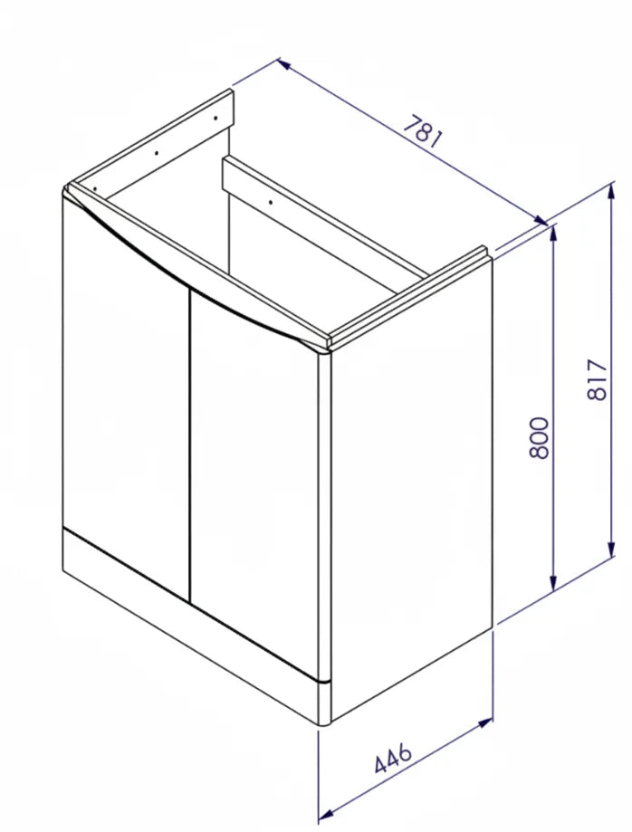 Zentro 600mm Floorstanding Cashmere Vanity Unit