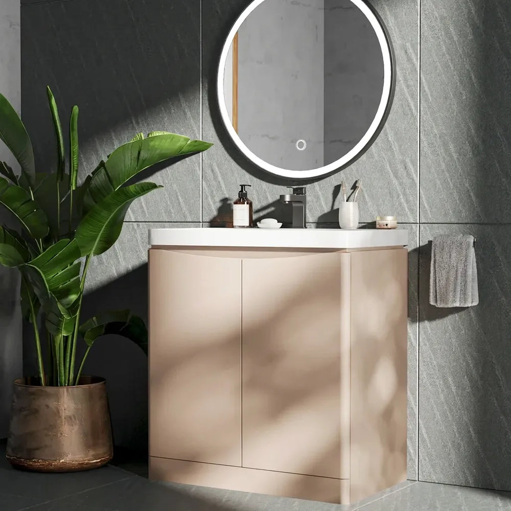 Zentro 800mm Floorstanding Cashmere Vanity Unit