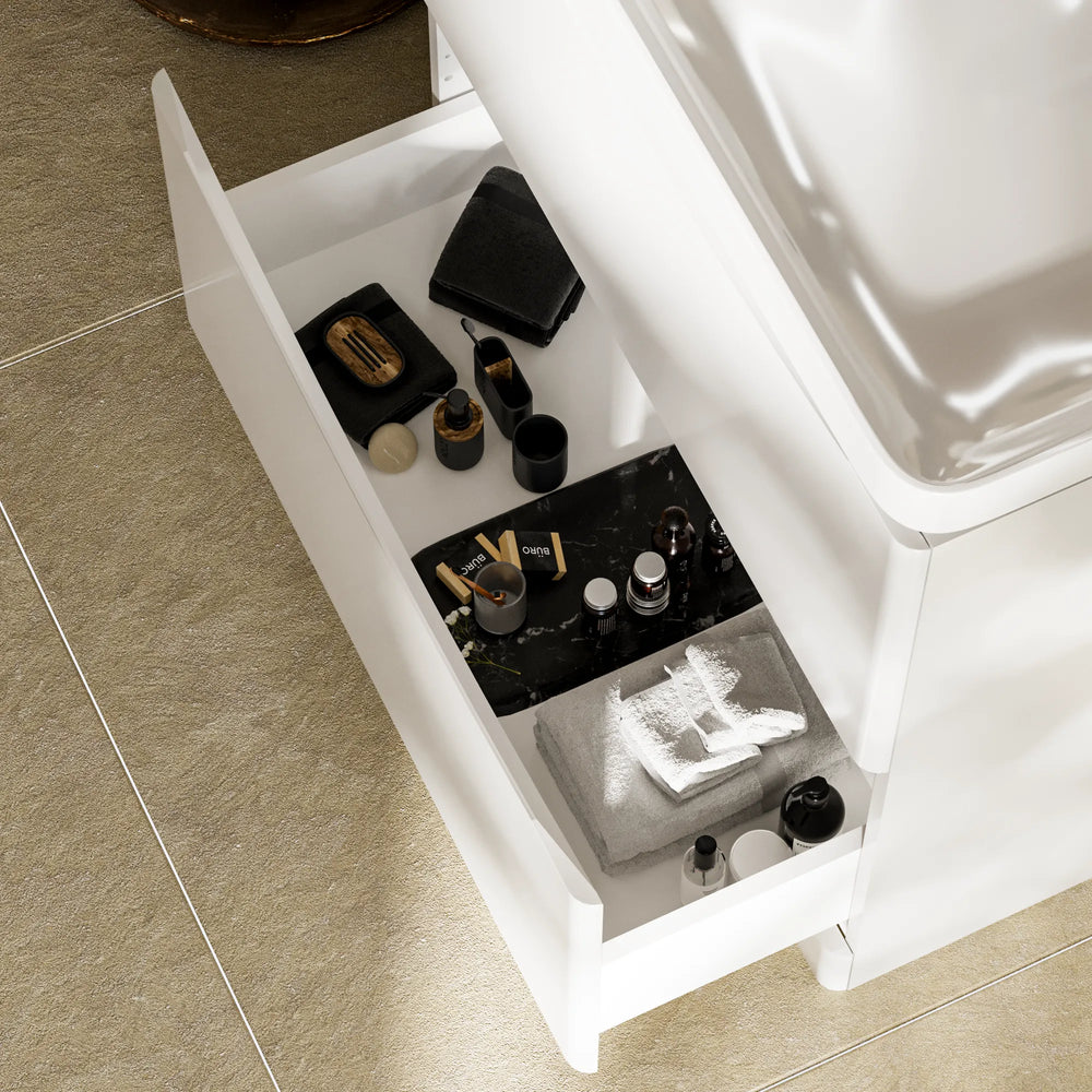 Zentro 800mm Floorstanding White Vanity Unit