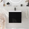 Zentro 600mm Wall Hung Black Vanity Unit